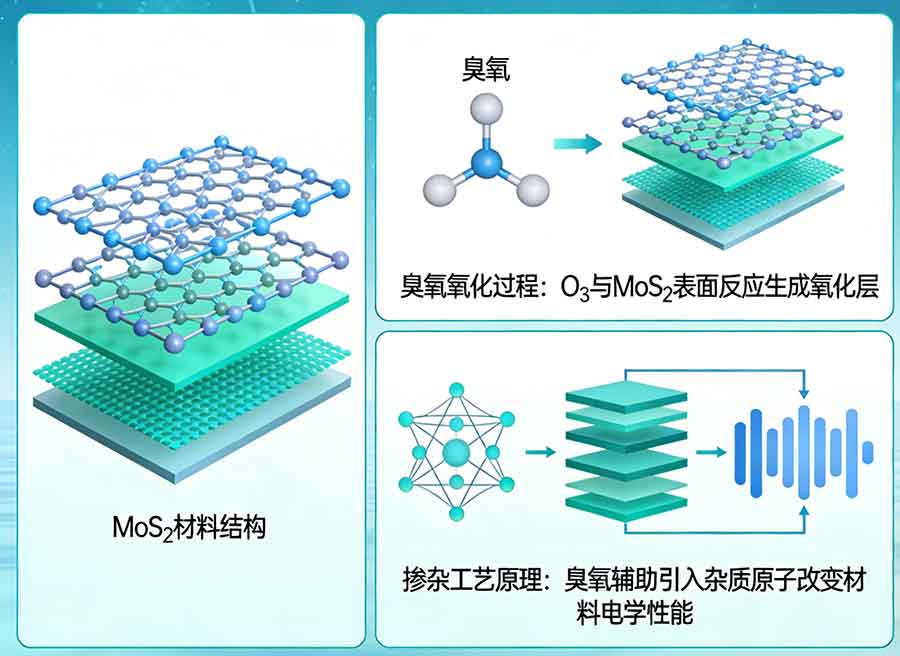 臭氧在新型二维材料（如MoS₂）氧化和掺杂工艺中的应用前景